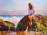 Garmash Famous Paintings - GAZING AT THE WAVES